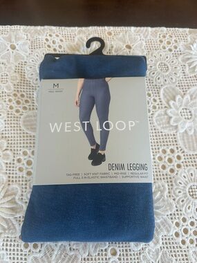 West Loop  Denim Legging - Medium Blue Size Large